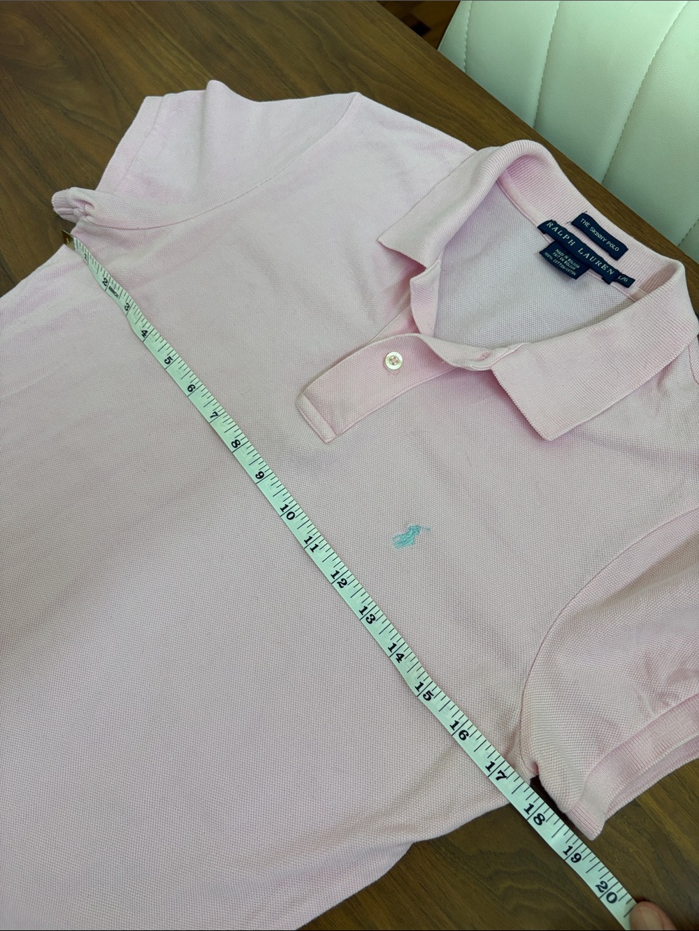 RALPH LAUREN Blue Label The SKINNY POLO Pink with Blue PONY Size Large - Picture 6 of 6